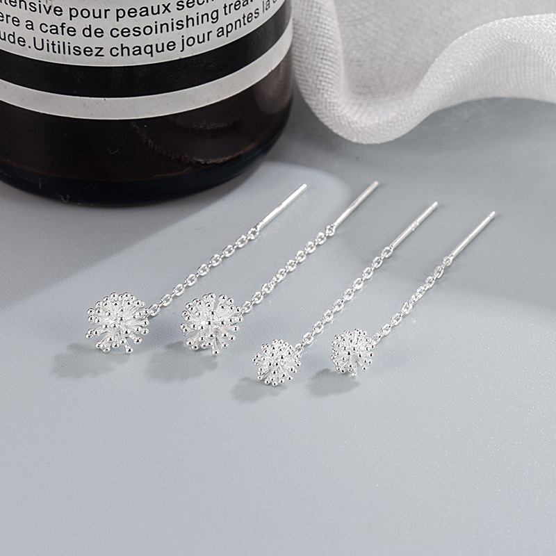 熙末蒲公英耳线女小众设计高级感流苏耳环2024新款气质冷淡风短款