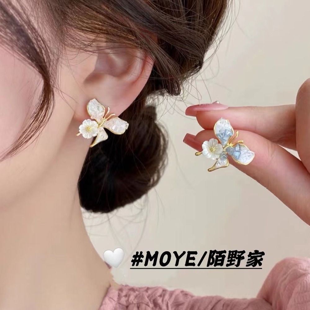 MOYE/陌野耳骨夹 “蓝晶蝴蝶”韩系独特ins风小众高级感气质耳夹女