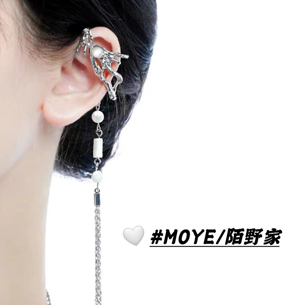 MOYE/陌野耳骨夹“空山新雨”新中式原创小众设计ins风气质流苏耳挂