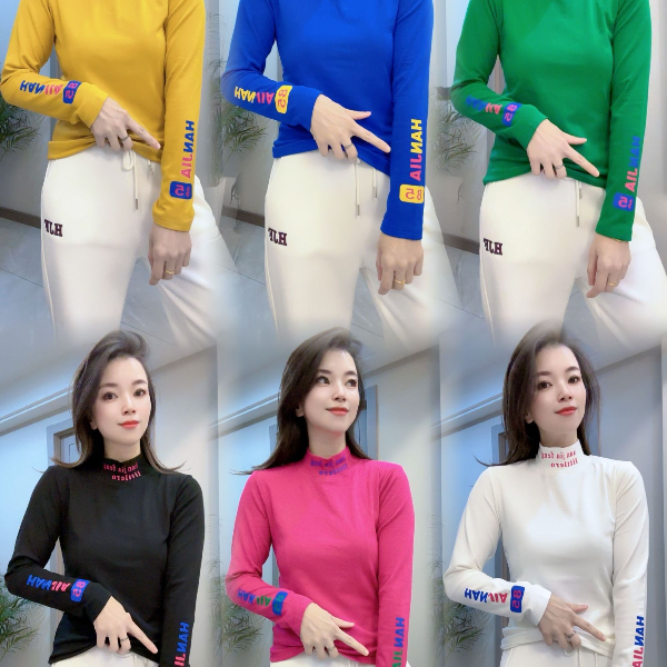 《韩家枫》9303#彩色潮流ins新款上衣显瘦长袖时尚百搭修身光板打底