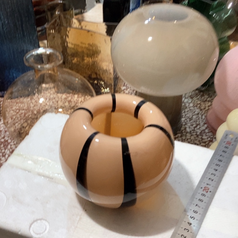 【闪购商品】奶茶条球玻璃花瓶玻璃器皿