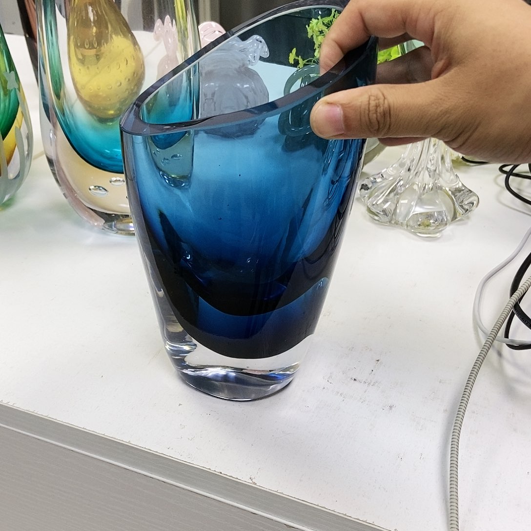 蓝色花瓶摆件家居设计高22