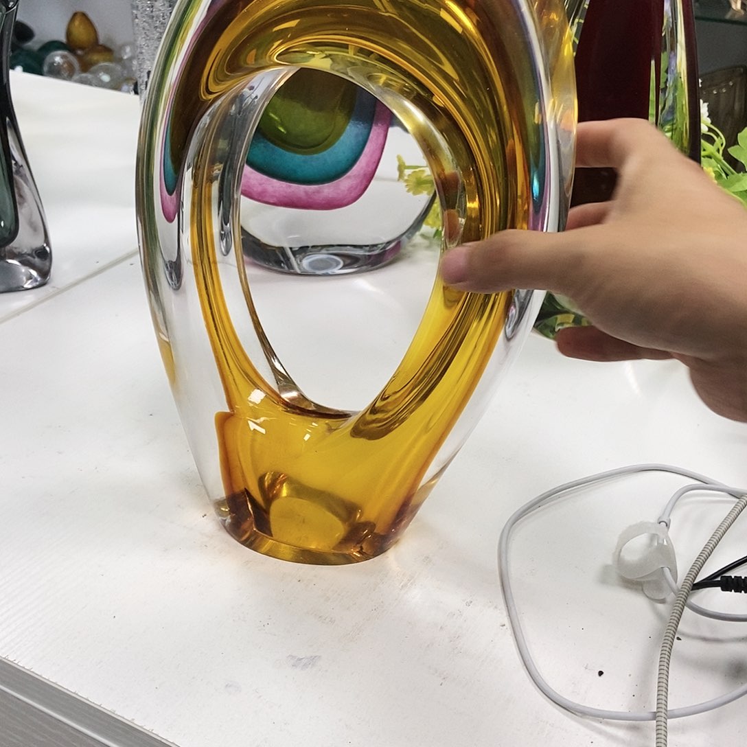 琥珀琉璃花瓶摆件家居高30