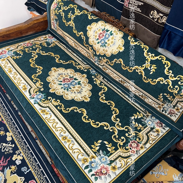 精品雪尼尔2024新款藏式防滑床边沙发垫（拉萨发货邮政包邮）高档