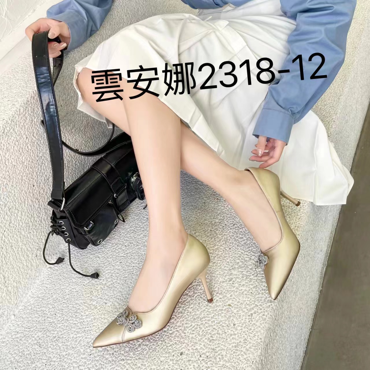 YUNANNA/雲安娜春季时尚百搭细跟舒适气质尖头高跟鞋2318-12