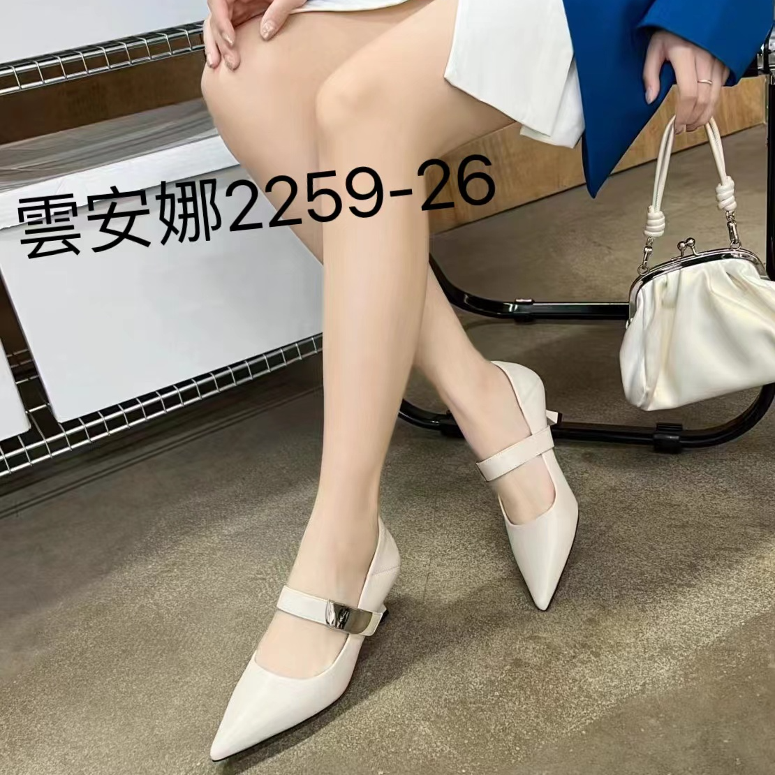 YUNANNA/雲安娜春季时尚百搭气质尖头女士玛丽珍舒适跟鞋2259-26