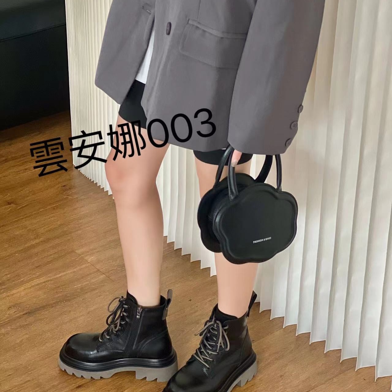 YUNANNA/雲安娜秋冬休闲圆头真皮舒适百搭时尚中筒显瘦靴003