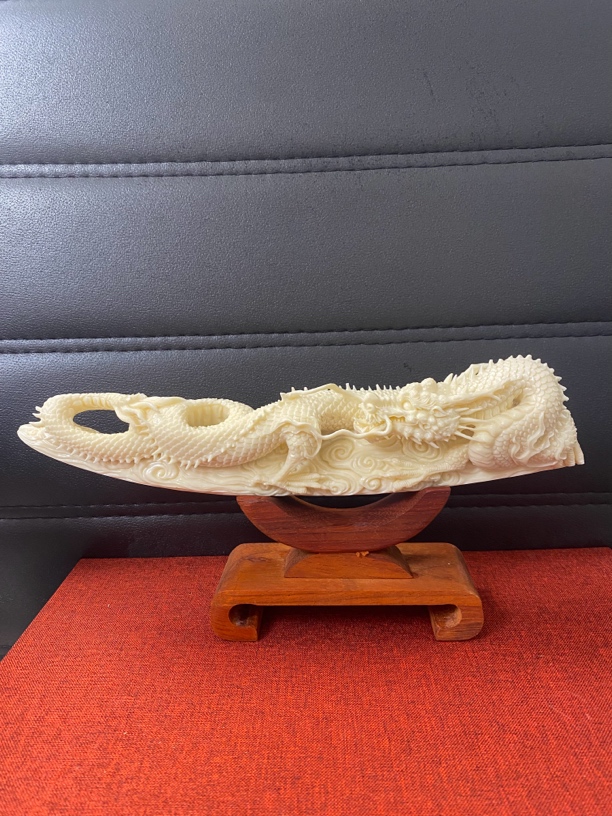 龙猛犸牙收藏摆件