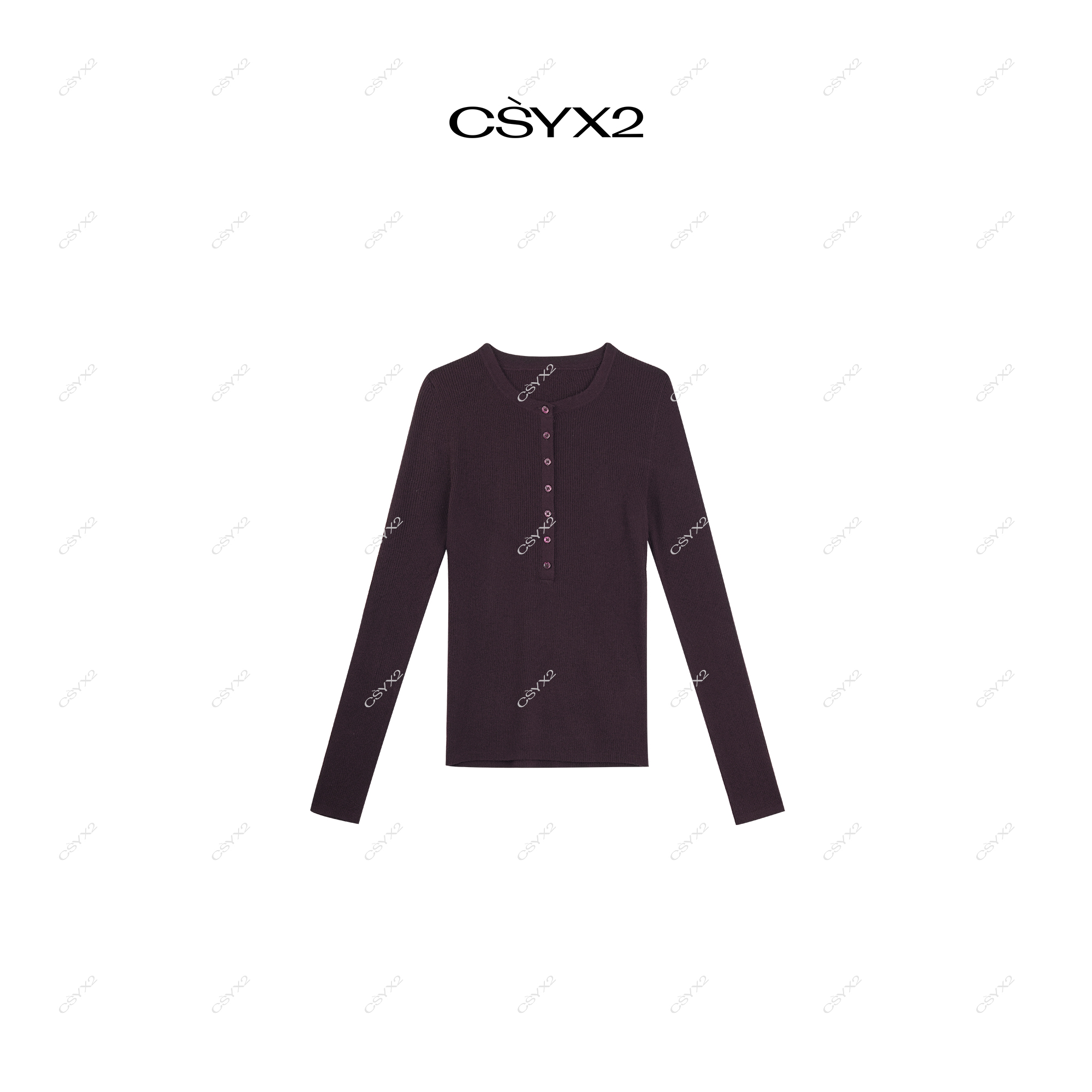 CsyX2-25早秋新款单排扣圆领纯色美利诺羊毛慵懒松弛感T恤SC-0408