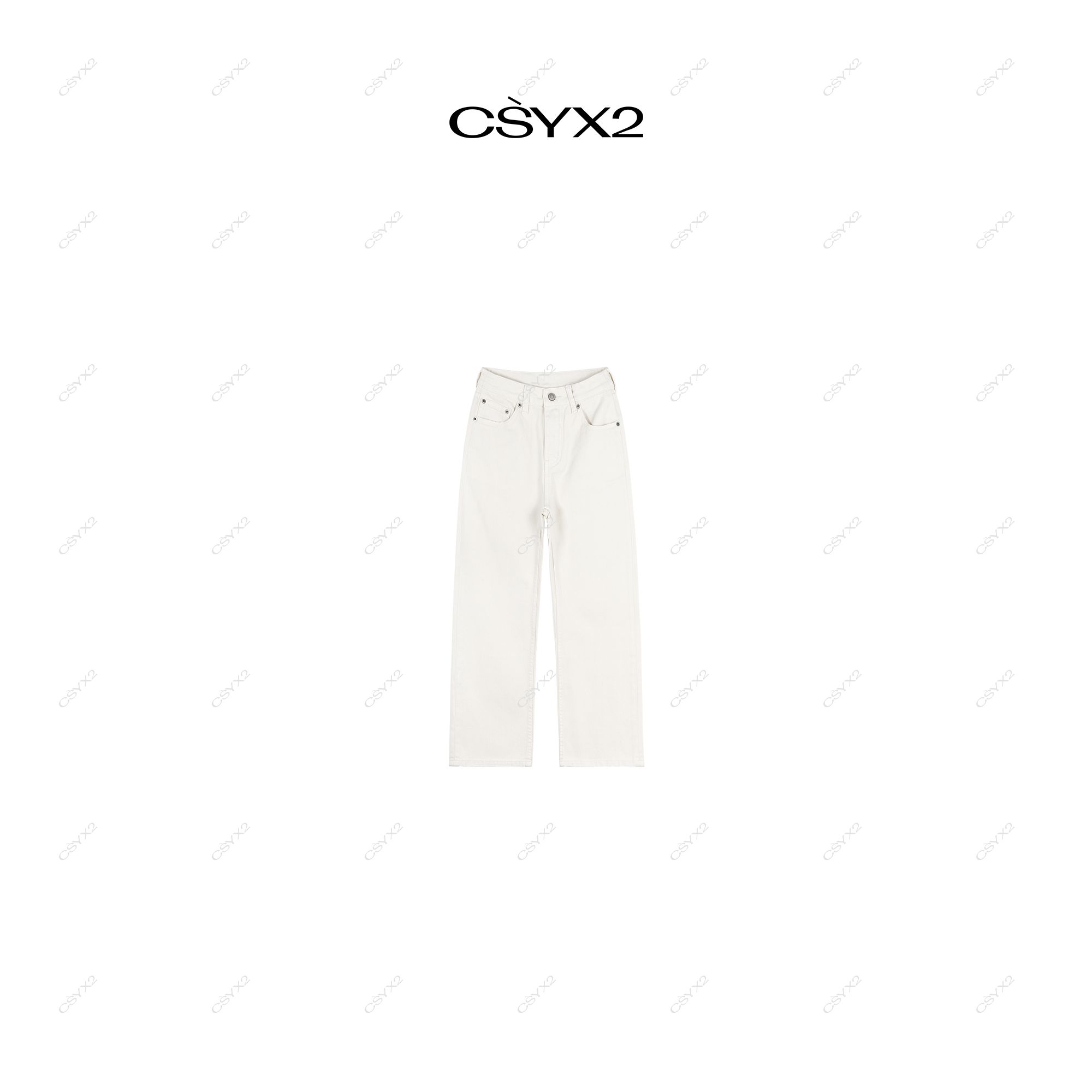 CsyX2-2024S/S银扣纯白百搭简约牛仔裤SC-0276