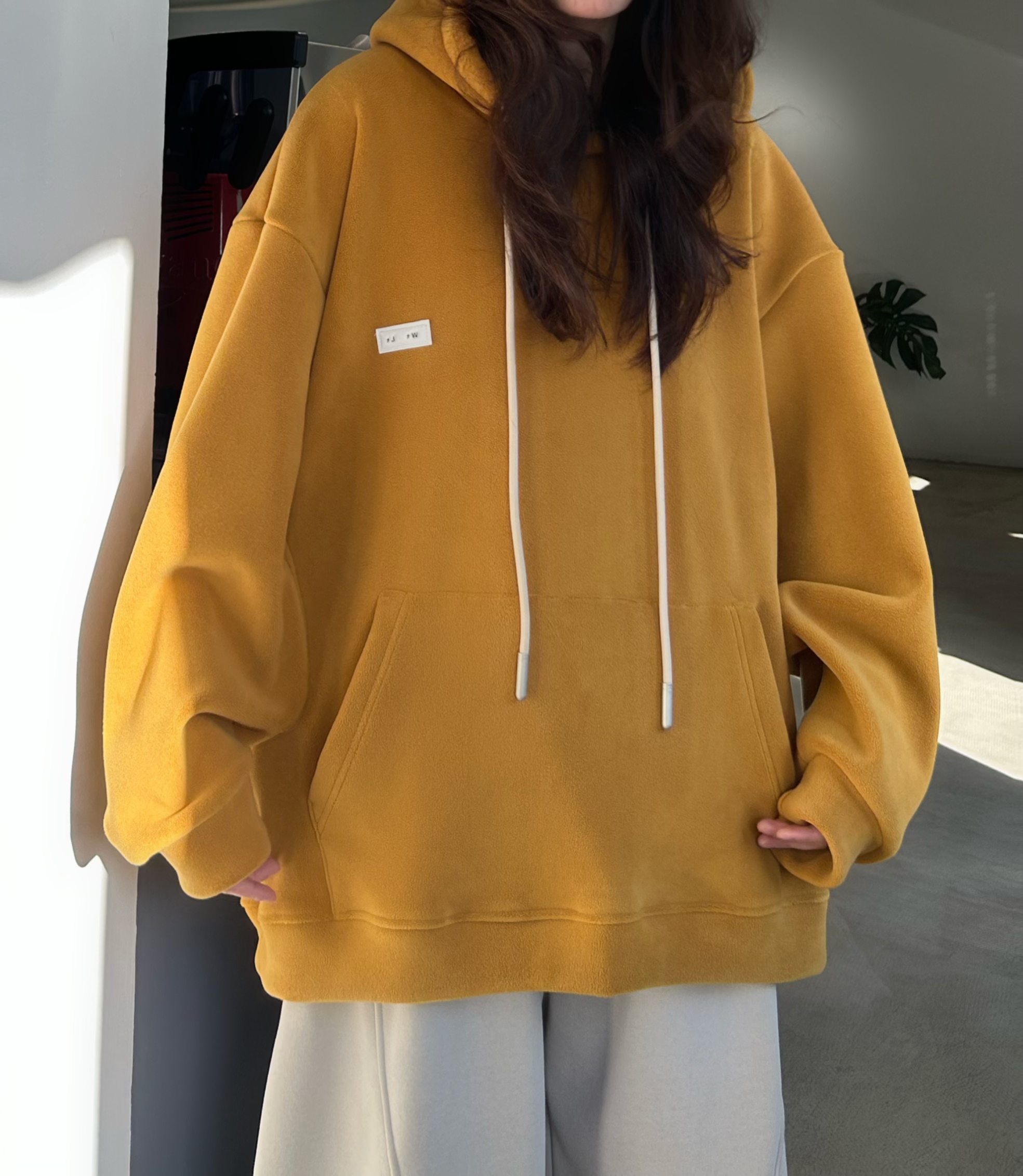 秋冬连帽卫衣女宽松休闲百搭加绒加厚款慵懒风卫衣9001