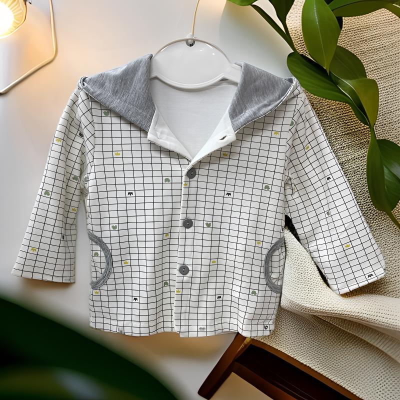 婴幼儿宝宝秋冬款洋气韩版外套开衫时尚儿童格子童装小童休闲上衣