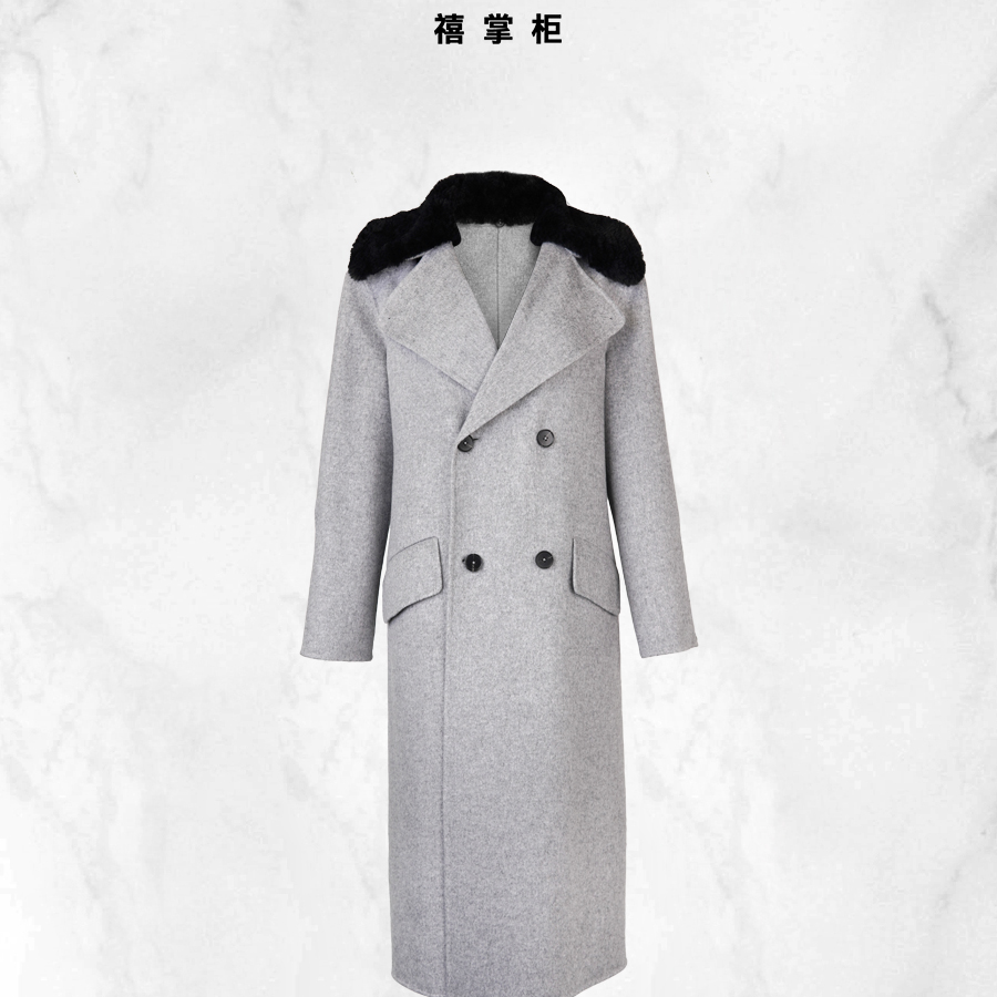 设计感简约静奢风毛领毛呢大衣MC9770