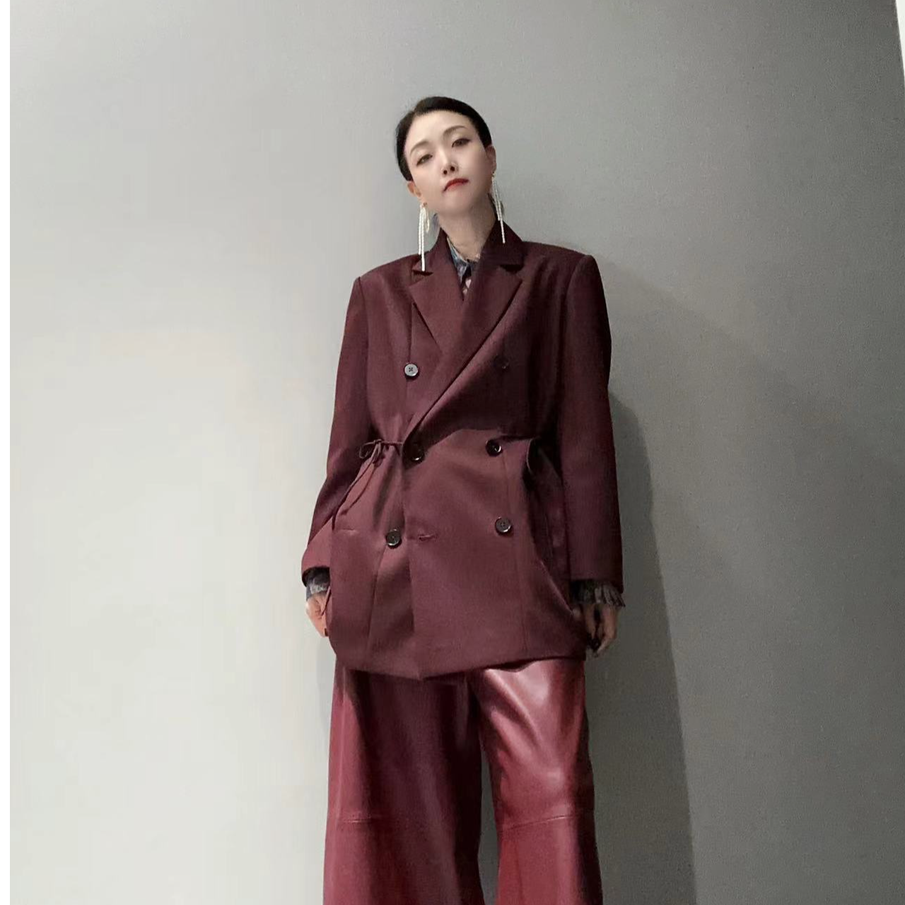 专用【安可拉红】小众调性复古格调西装外套MC9712