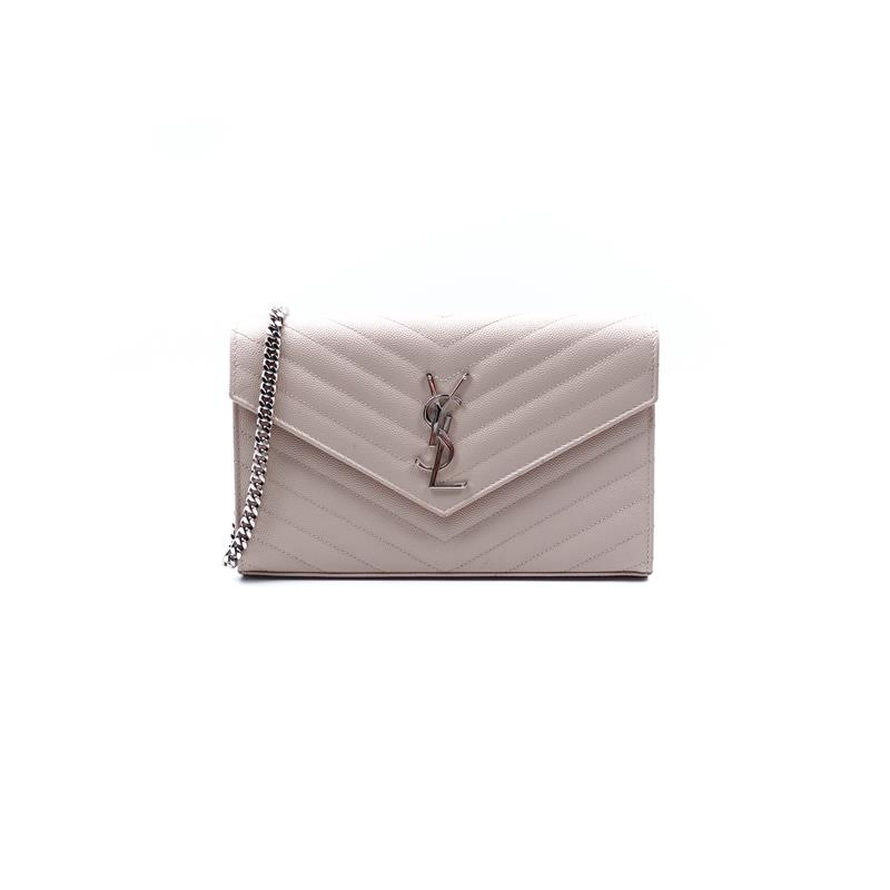 95新 YSL/圣罗兰 粉色WOC信封链条包H_ZY0000412874