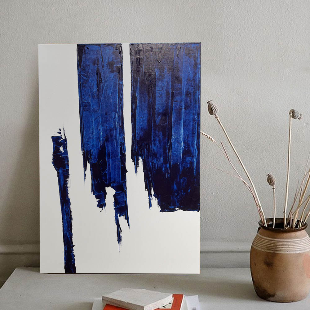 意蓝——纯手绘创意时尚家用玄关书桌客厅沙发背景挂墙装饰画