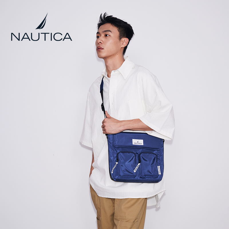 骑行通勤包防水轻便双袋拉链邮差包斜挎包简约包包