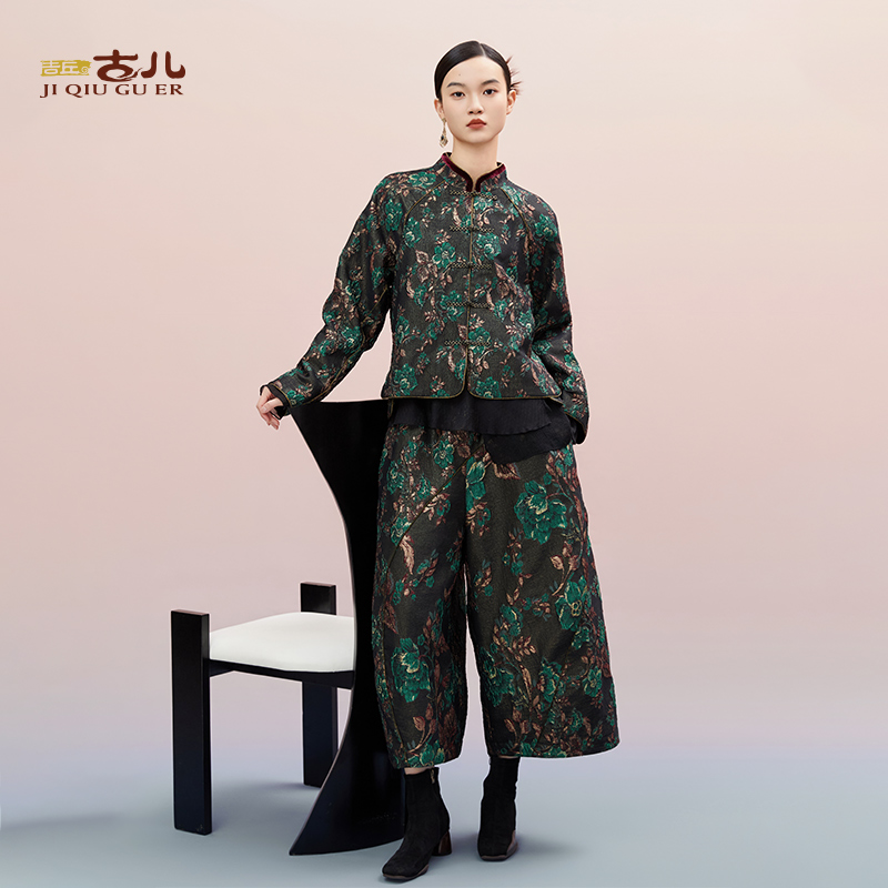 【抖音专属】吉丘古儿浮玉提花外套时尚休闲长袖中式外衣G243Y062