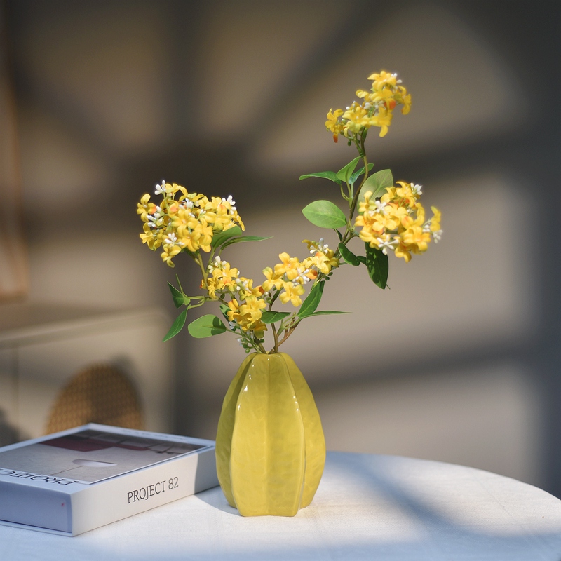 《九里香》柠檬花瓶创意假花仿真花客厅摆设餐桌花摆花艺装饰摆件