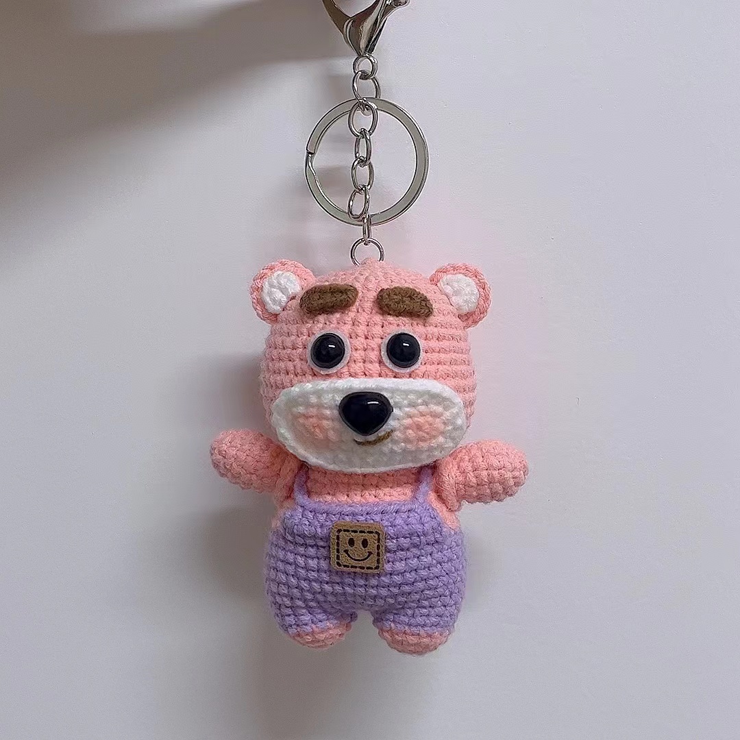 造物即视背带裤草莓熊材料包超值手工毛线编织精梳棉钩针