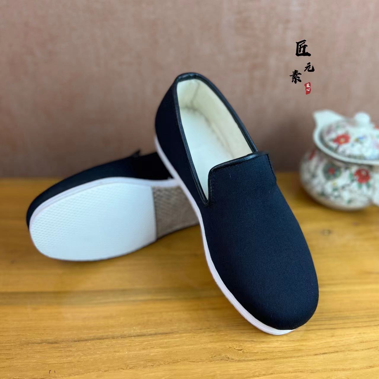 匠元素（手工棉鞋）大舌棉保暖软底加厚布底千层底休闲老北京布鞋