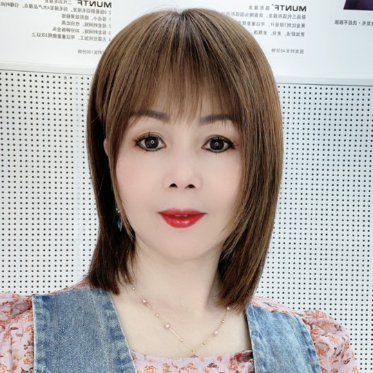 丽诗雅假发纯手工全真发超轻薄透气时尚减龄初恋发型轻薄版优选