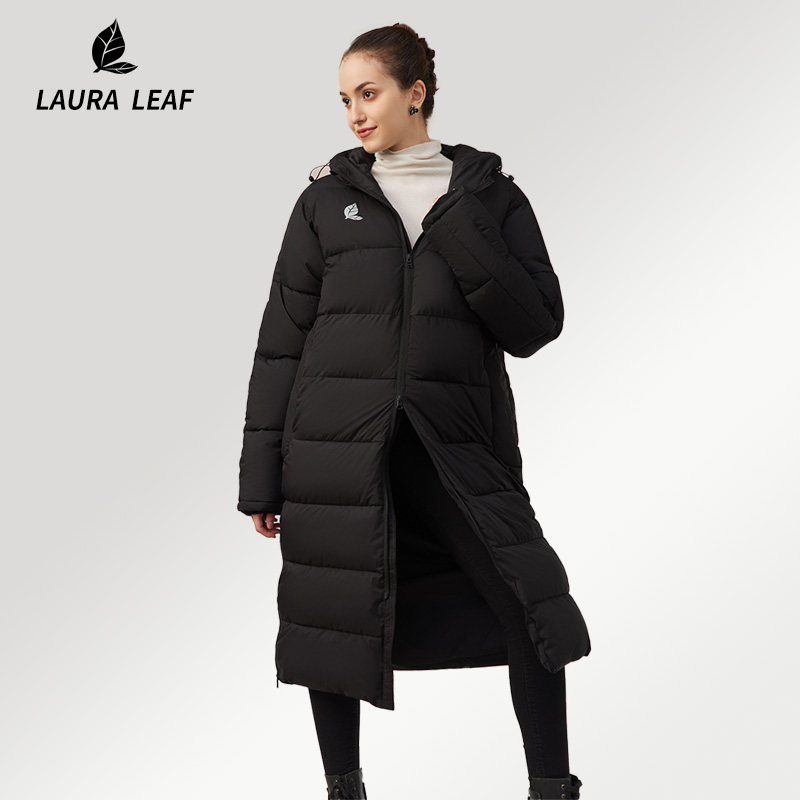 定制印字LAURA LEAF体育生冬训长款羽绒棉服防风保暖加厚防泼水
