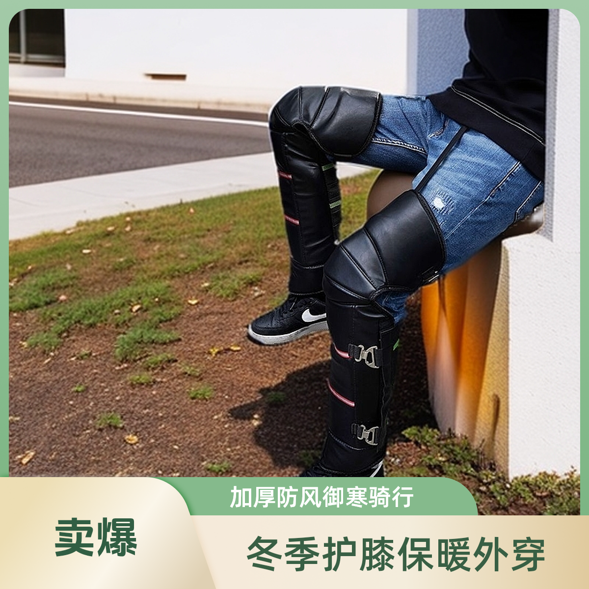 冬季护膝摩托车护膝电动车骑车男女护腿挡风防寒外穿加厚保暖骑行