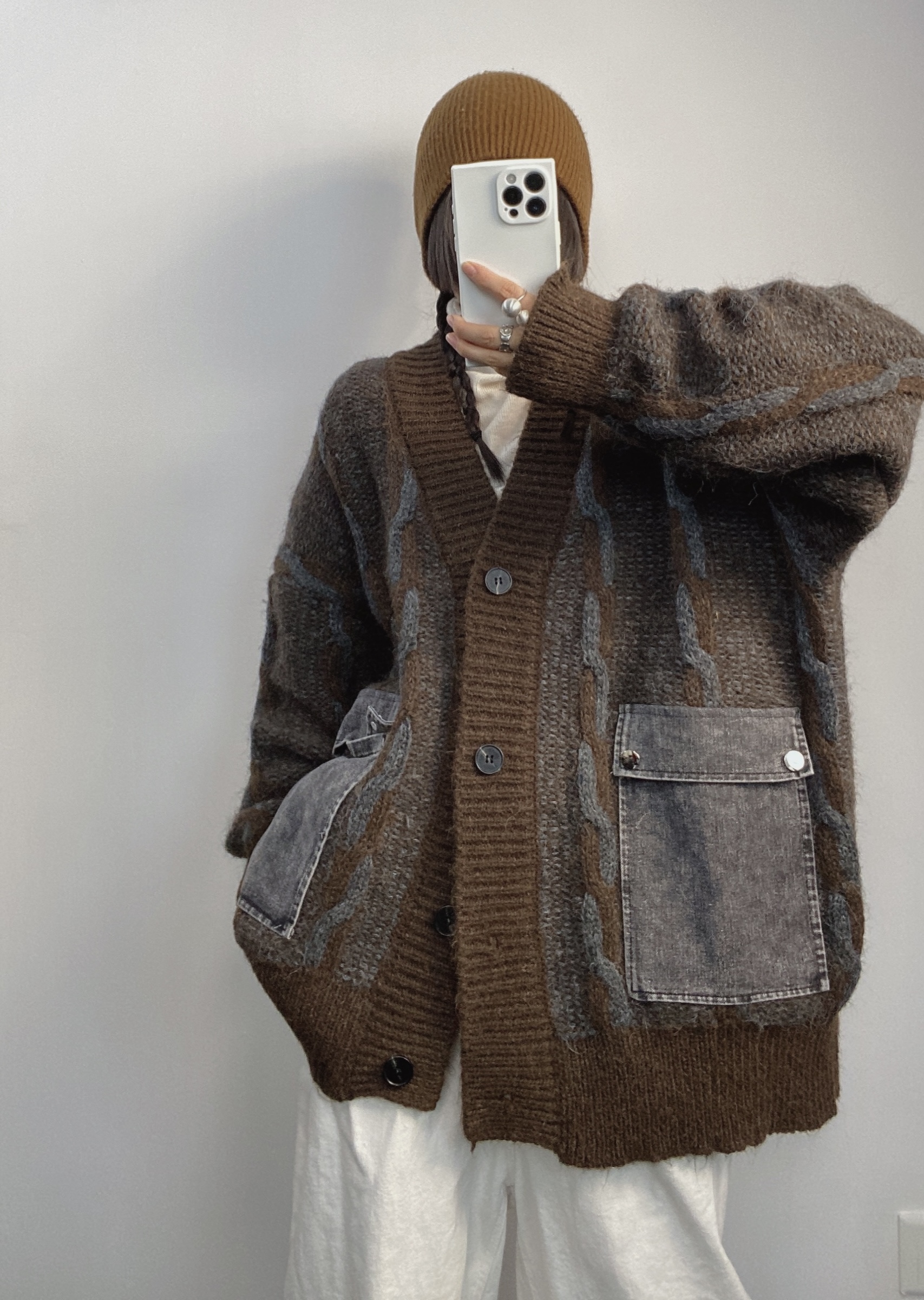 2025年反季高货加厚大版麻花毛感慵懒风开衫高个子必入