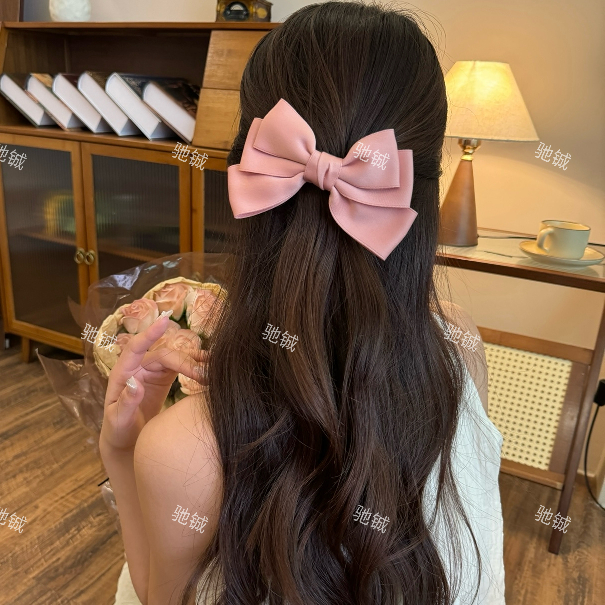 温柔韩系~三层蝴蝶结鸭嘴夹法式温柔后脑勺鲨鱼夹甜美气质抓夹