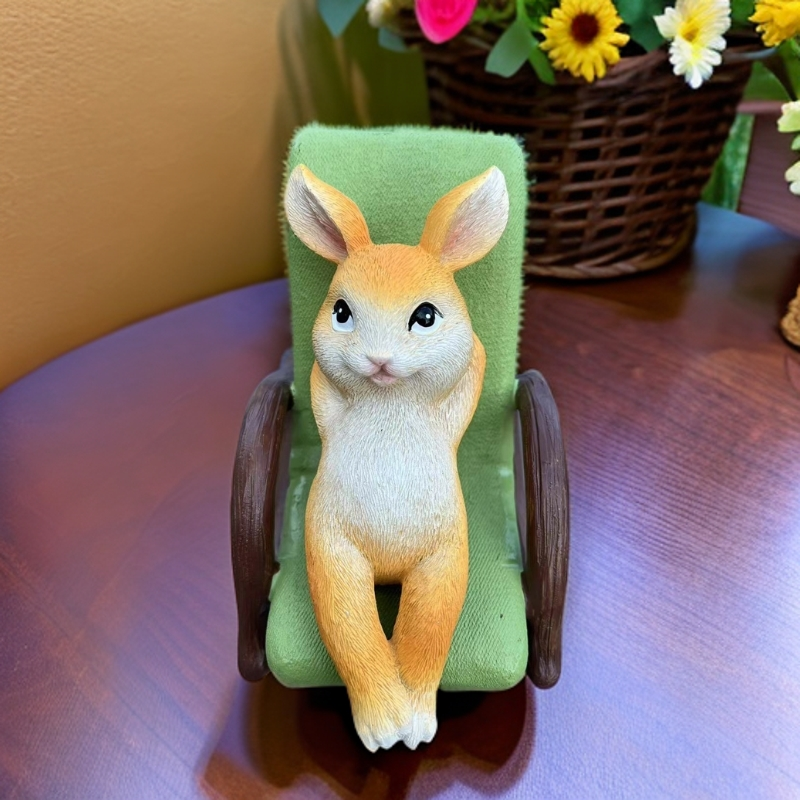 摇椅躺兔户外兔子树脂摆件庭院花园家居装饰布置造景卡通工艺品