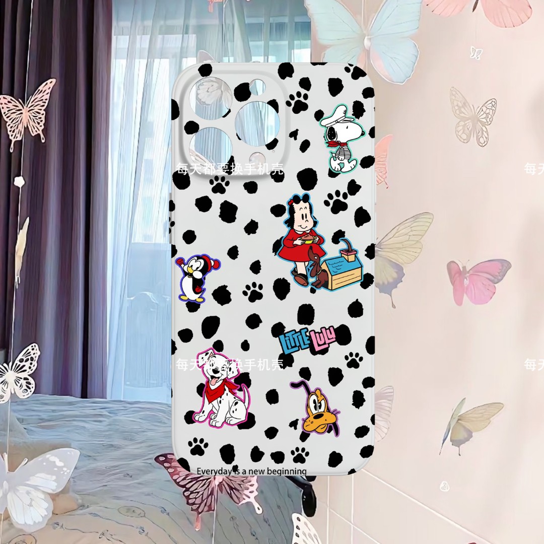 【93】安卓动物豹纹黑白定制软壳适用iPhone15promax手机壳16pro14p