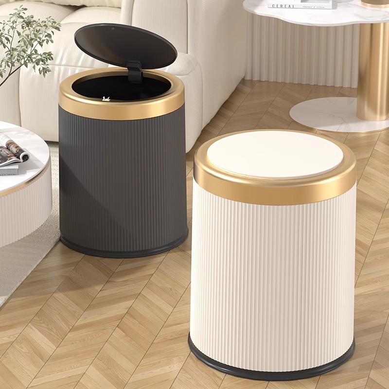 家用垃圾桶客厅卧室卫生间按压式带盖高端轻奢高档网红大号大容量