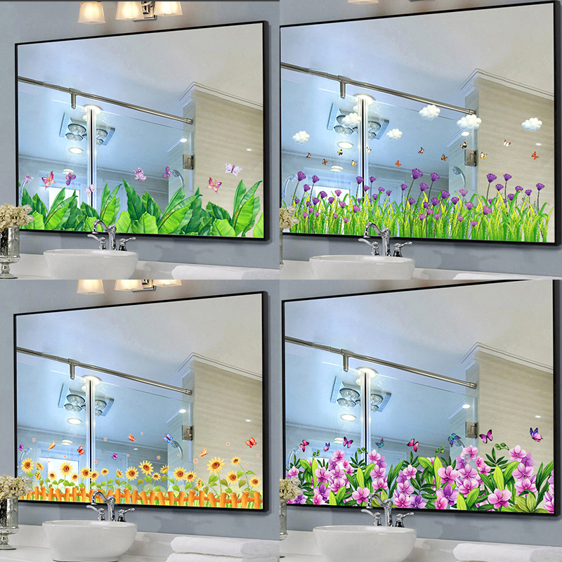 卧室化妆台浴室镜子贴纸镜面装饰小清新玻璃装饰贴纸画自粘墙贴纸