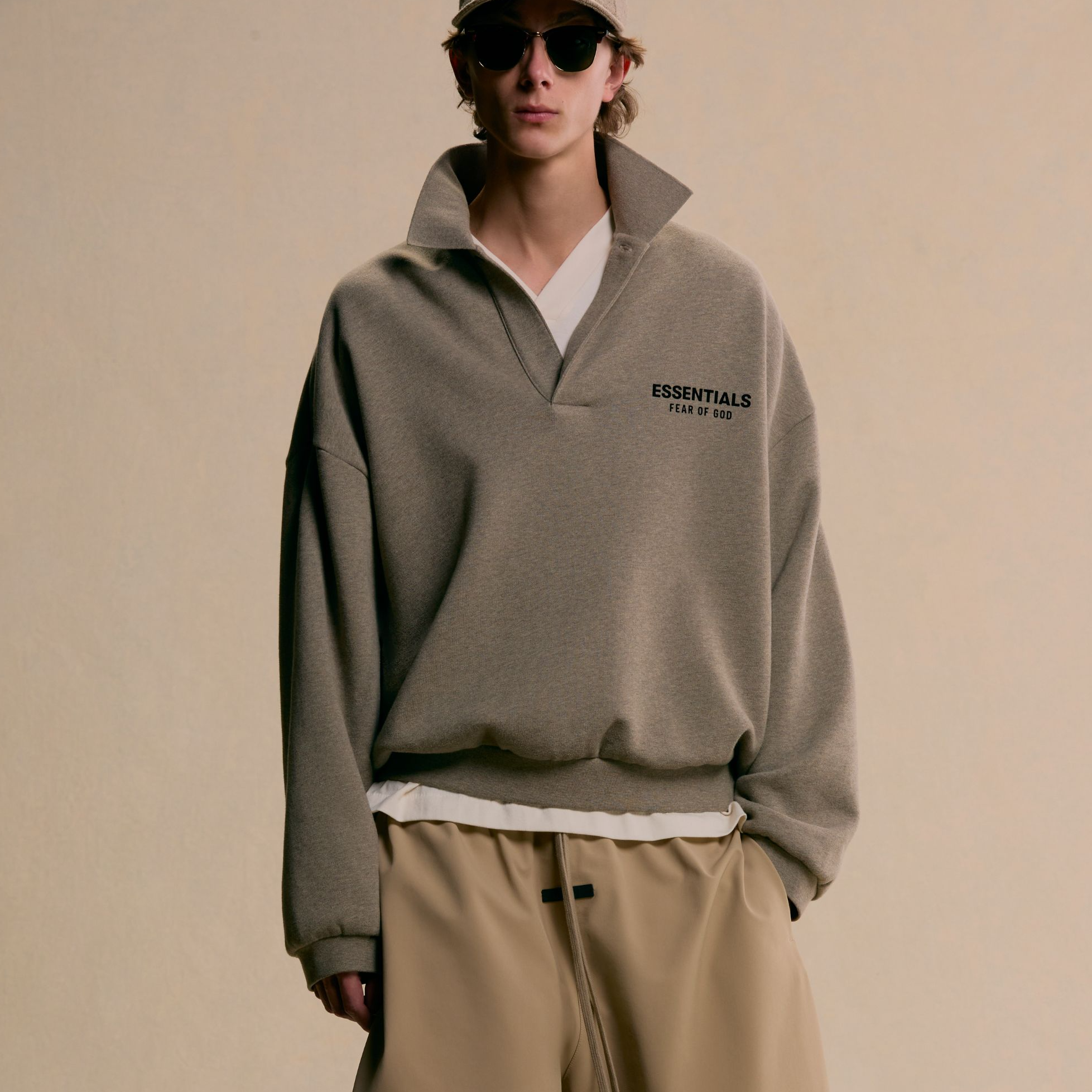 ESSENTIALS FEAR OF GOD 2024 Holiday Core抓绒Polo衫