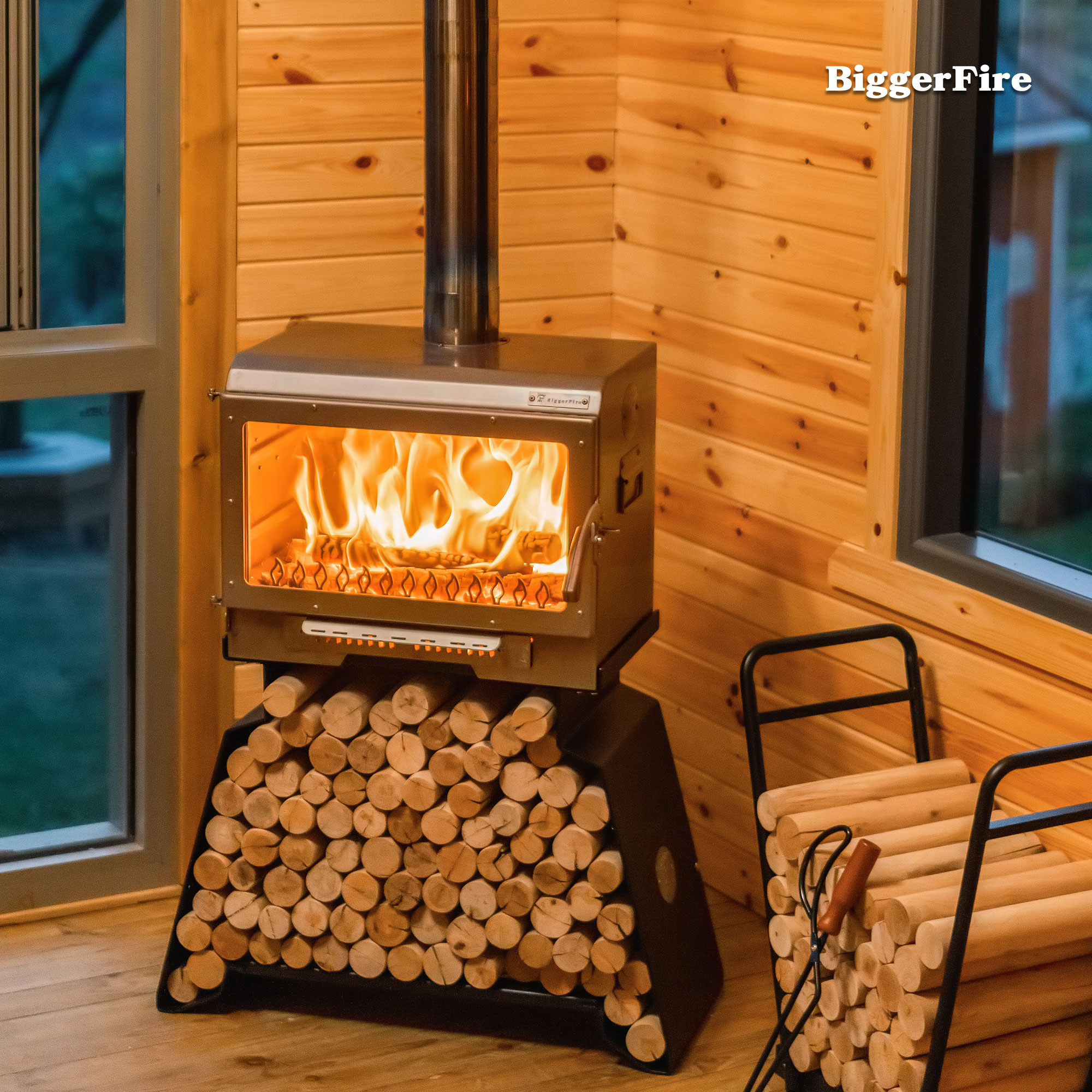 【比格之火大壁炉】超大营地壁炉不锈钢 取暖烧柴炉 耐用可拆卸户外