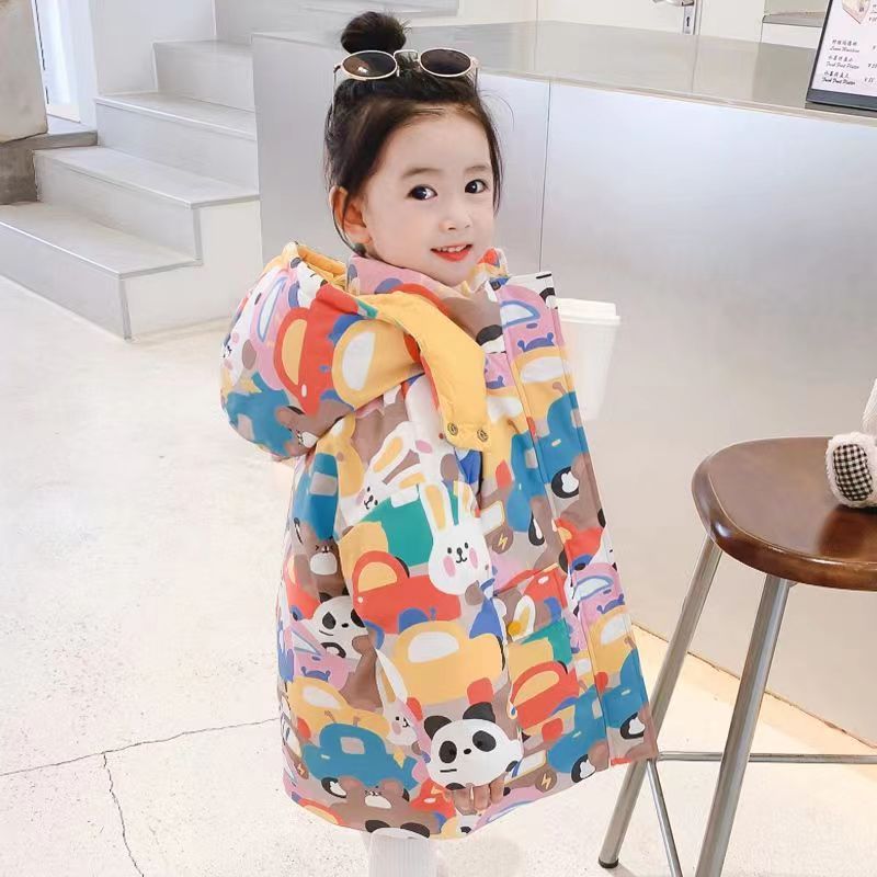 新品巴拉巴拉女童羽绒服中长款2023冬装新款韩版白鸭绒儿童加厚洋