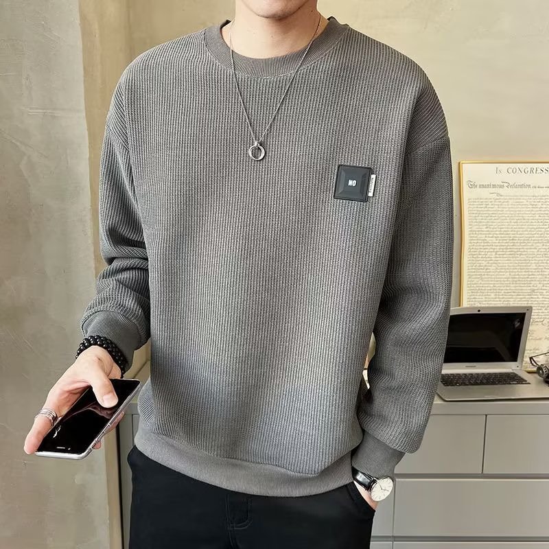 圆领时尚卫衣男士秋冬季韩版宽松长袖男装休闲百搭秋季男上衣春秋