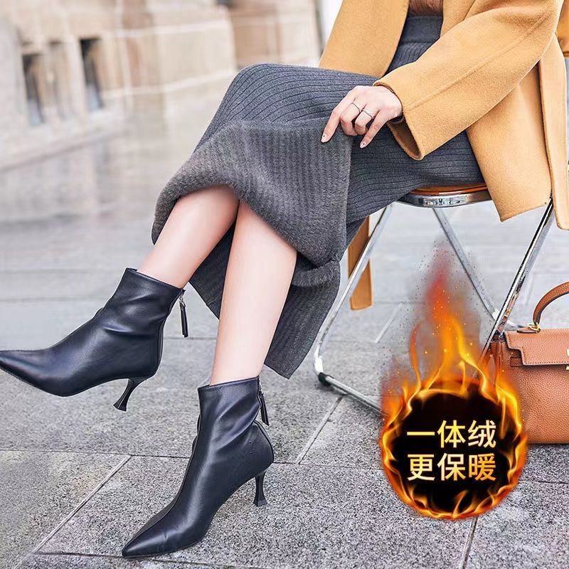 加绒半身裙秋冬显瘦加厚针织直筒裙中长款大码遮胯高腰开叉包臀裙
