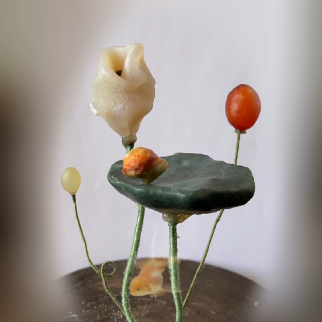 戈壁石手工艺小品组合