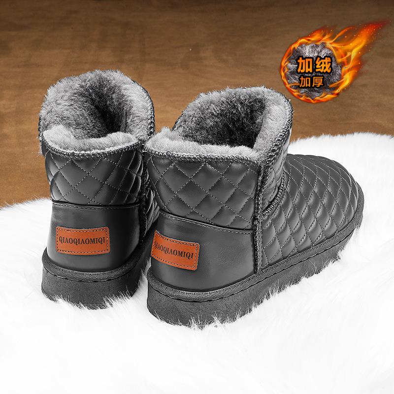 回力瑞雪地靴男鞋冬季防寒保暖加绒加厚皮毛一体面包防水防滑棉鞋