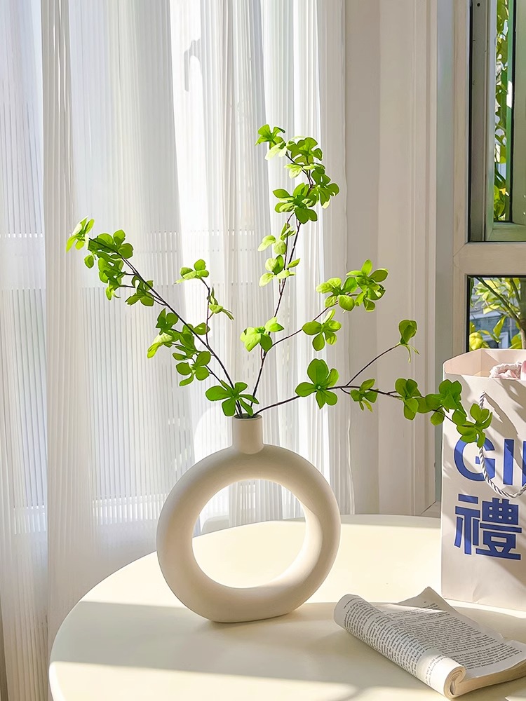 仿真绿植马醉木吊钟假植物客厅插花餐桌装饰品仿真花陶瓷花瓶摆件