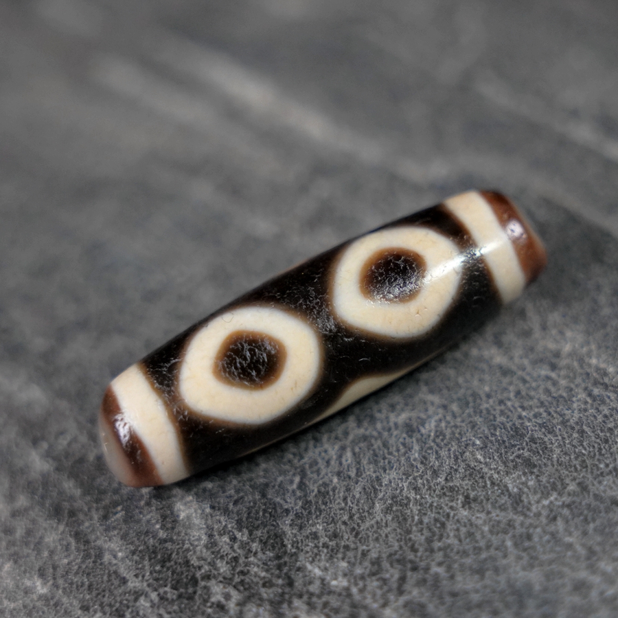 上肯老超红砂三眼条纹玛瑙37*11.1