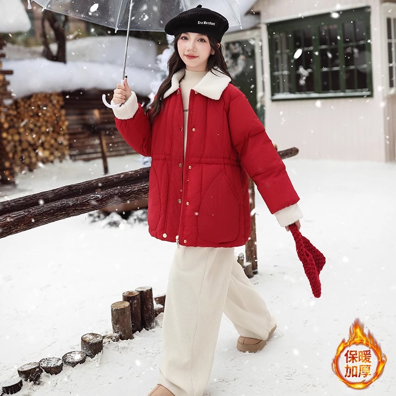 女大童棉衣冬装2024新款洋气时髦韩版棉服小女孩冬季加厚棉袄外套