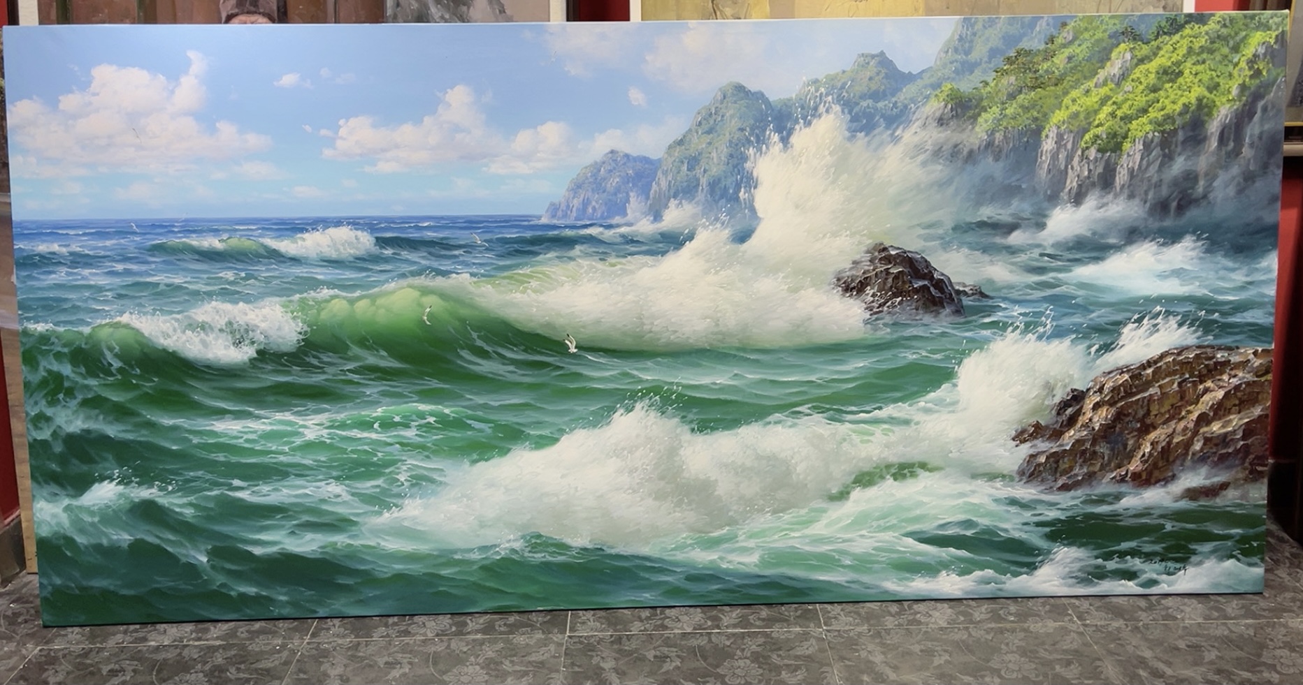 艺昕艺术/原创收藏/朝鲜原创孤品/尺寸：150X300CM