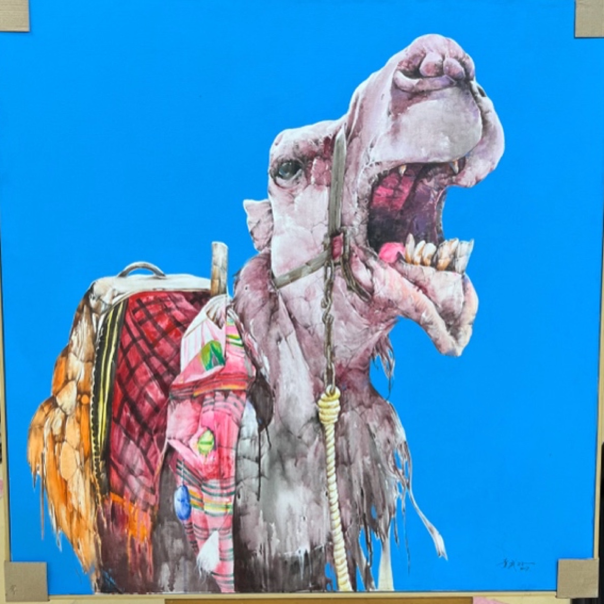 黄武孙老师原创作品《行者系列》尺寸：100X100CM