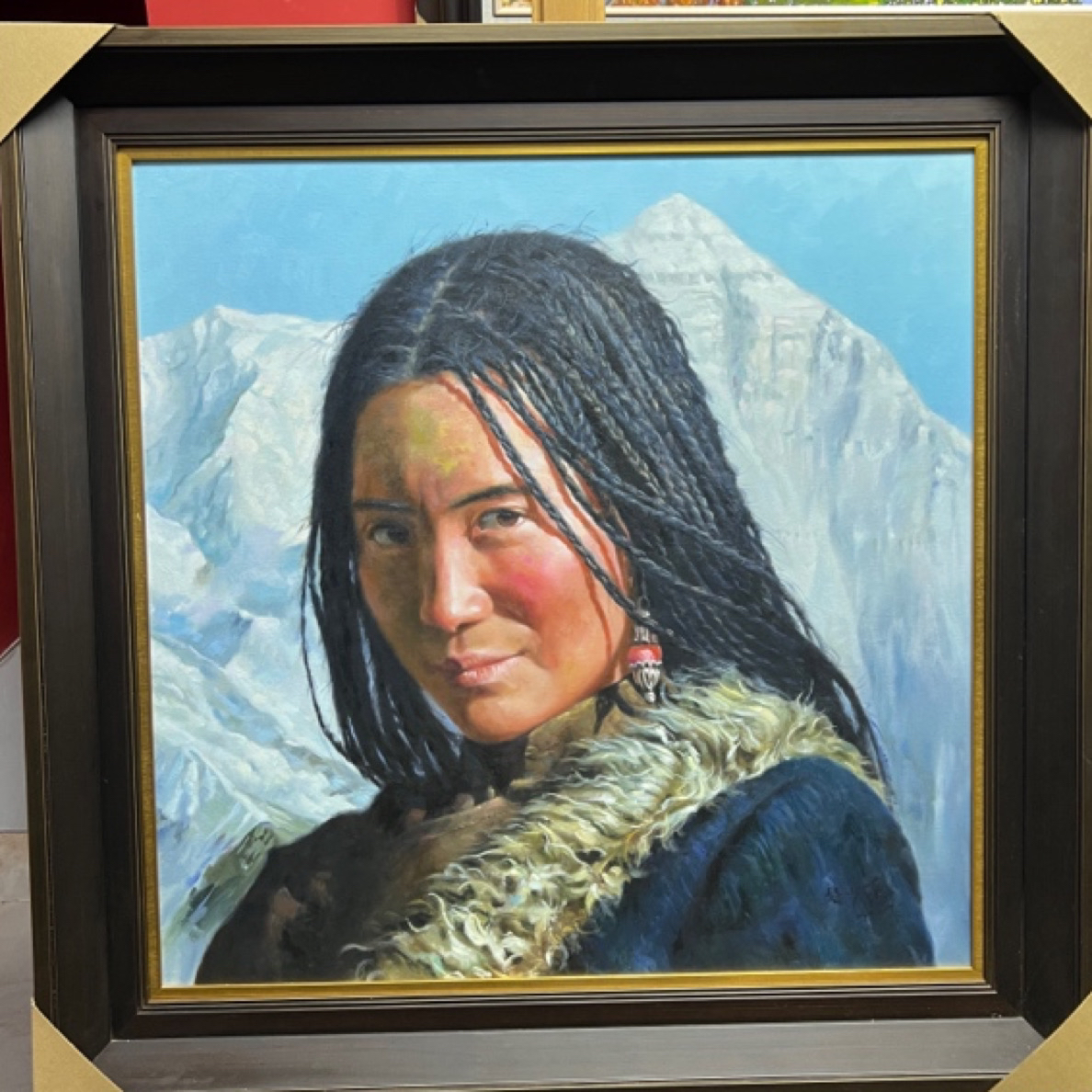 原创精品油画作品《卓玛》尺寸：80X80CM