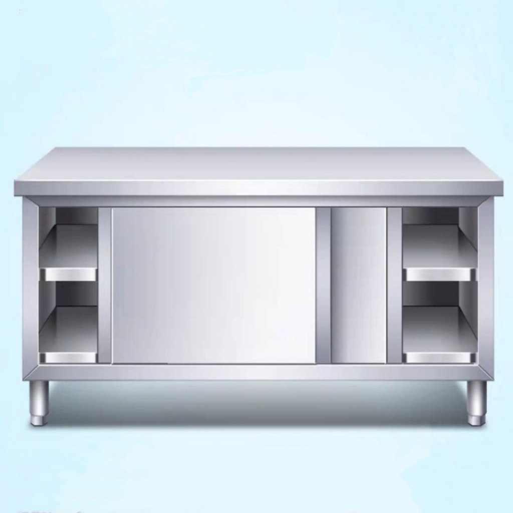 【爆款清仓】不商用锈钢拉门工作台打荷台操作台酒饭店厨房家用橱