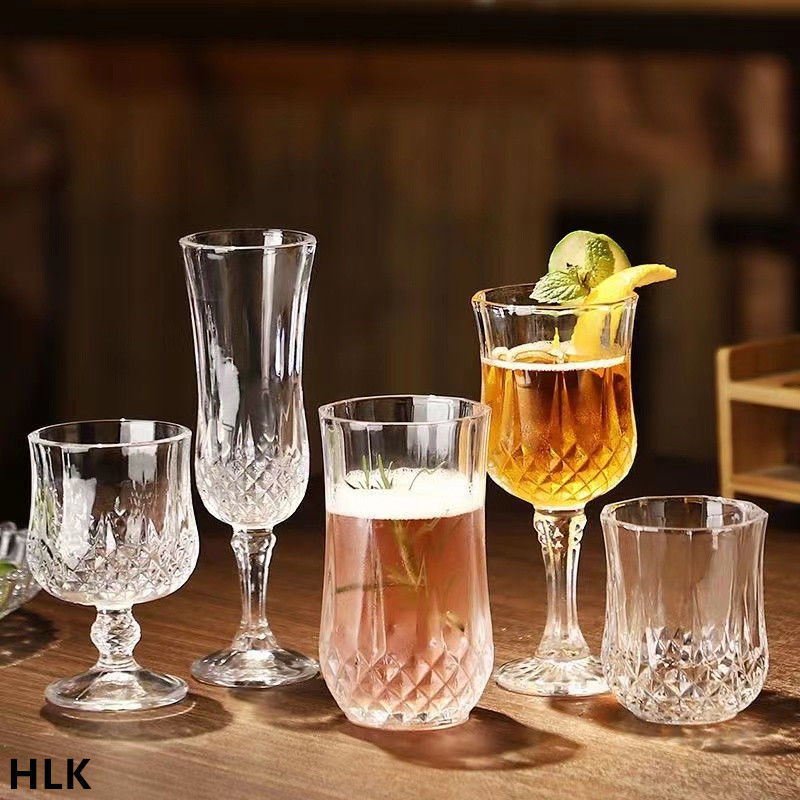 无铅玻璃钻石香槟杯高脚鸡尾酒杯葡萄红酒杯酒吧创意威士忌洋酒杯