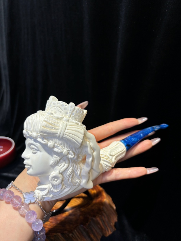 A.cevik海泡石斗 超大号人物雕刻 女王斗